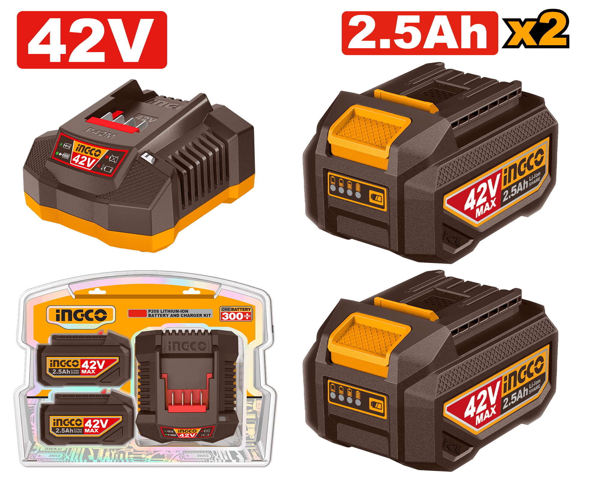 42V 2.5Ah Battery And Charger Kit