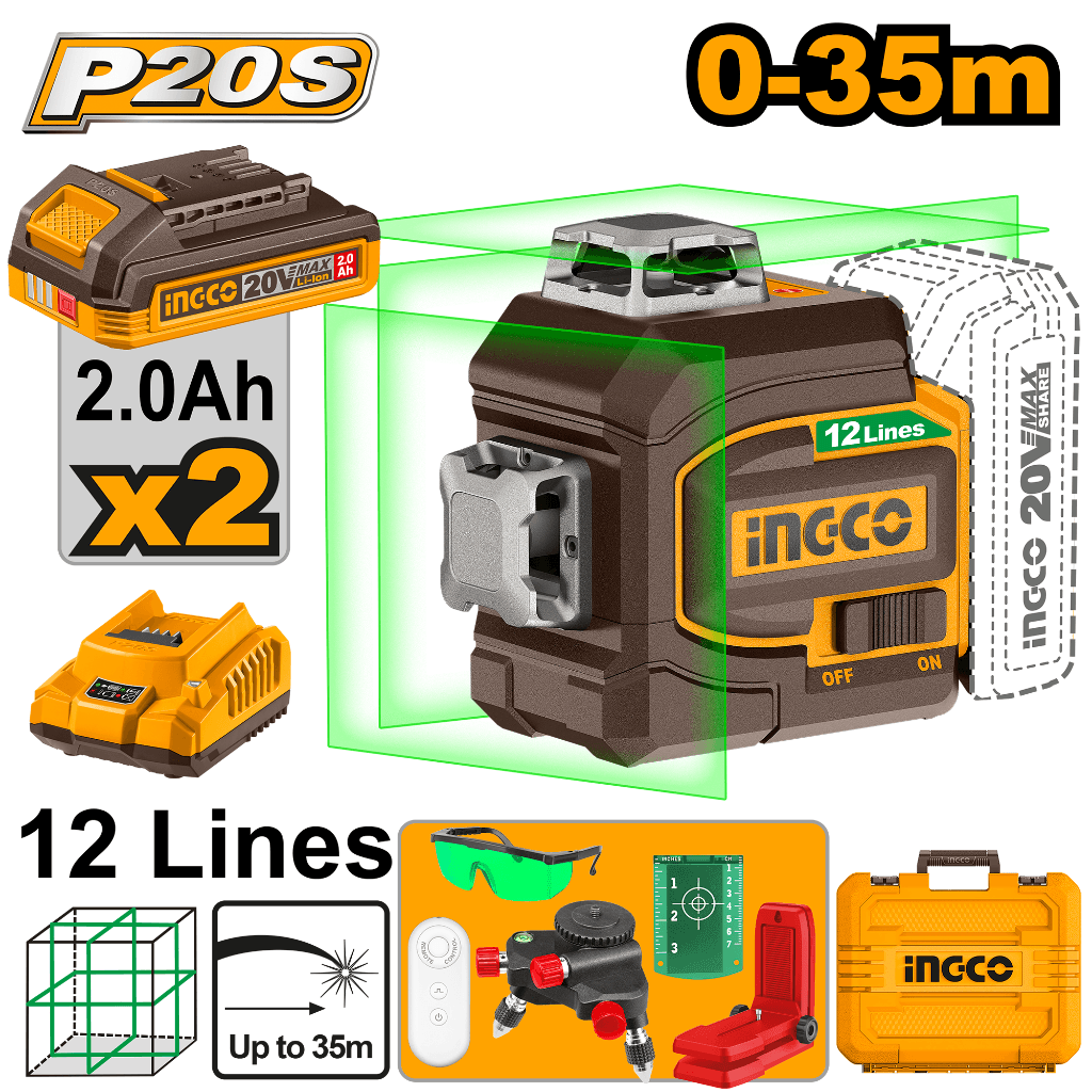 Cordless 20v 3D laser level kit