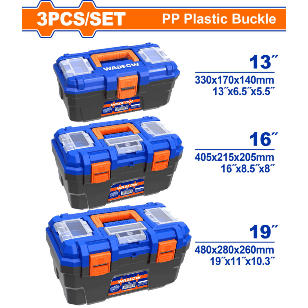 3 Piece Plastic toolboxes set - WADFOW